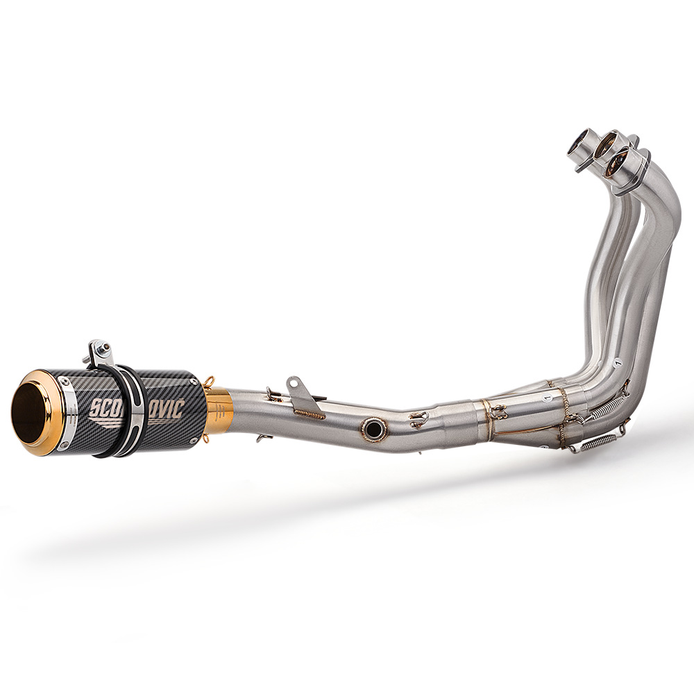 Suitable for motorcycle MT09 XSR900 stainless steel front and rear muffler special non-destructive installation