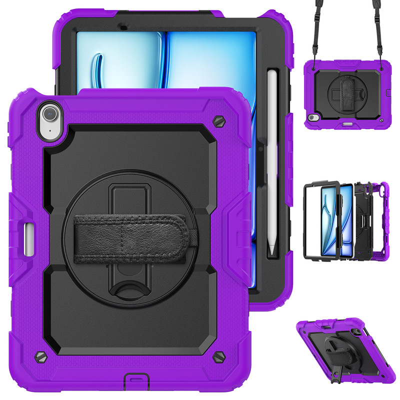 Suitable for 2026 iPad Air11 Anti-Fall Hand Strap Tablet Protective Case Mini7 Strap iPad Air13 Stand Case Suitable for 2026 iPad Air11 Anti-Fall Hand Strap Tablet Protective Case Mini7 Strap iPad Air13 Stand Case