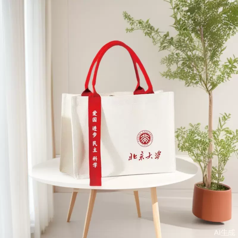 飘带款帆布托特包定制 立体覆膜伴手礼帆布袋斜挎高校宣传帆布包