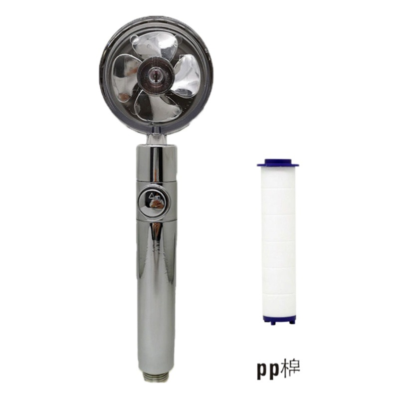 Small waist booster with filter shower nozzle propeller turbine large pressure bath handheld shower head water heater