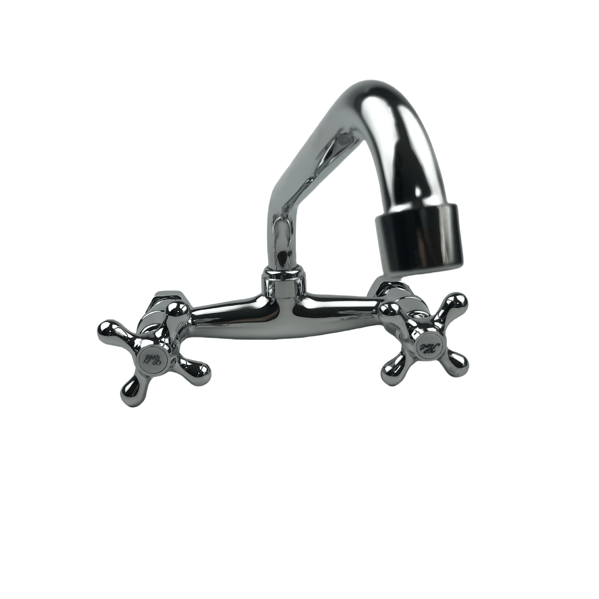 Grifo Mezclador de Cocina de Doble Agujero de Aleación de Zinc, Agua Mixta, Galvanizado, para Cocina