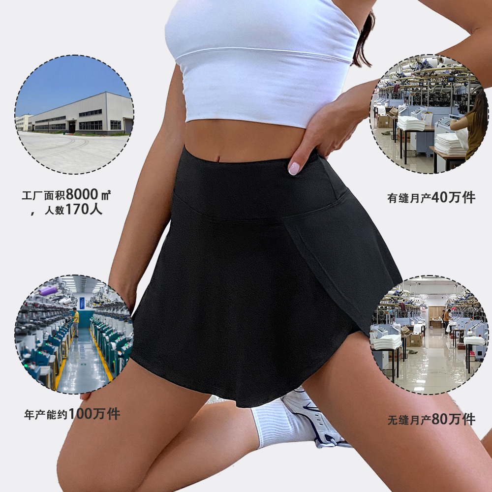 Nueva cintura alta vientre contratación ropa de yoga Falda corta Deportiva Anti-exposición de las mujeres ropa exterior suelta adelgazamiento correr pantalones cortos deportivos