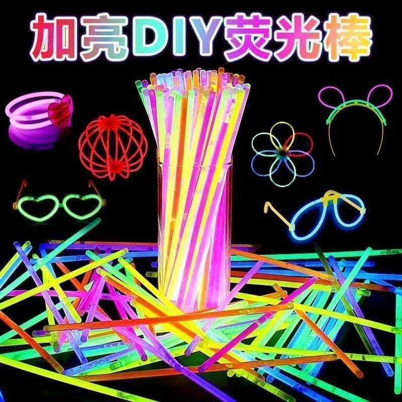 Fluorescent sticks for children, non-toxic, suitable for kindergarten graduation ceremonies, for sticking to clothes, glowing in the dark, for concerts, silver glow, luminous bracelets