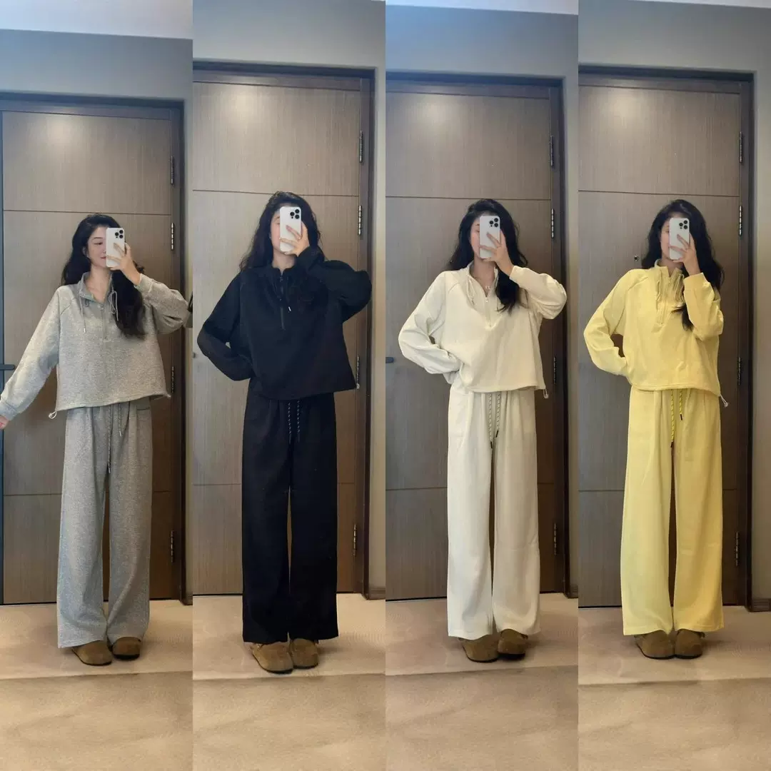 韩版休闲卫衣套装女2025秋季新款慵懒显瘦上衣外套宽松运动两件套