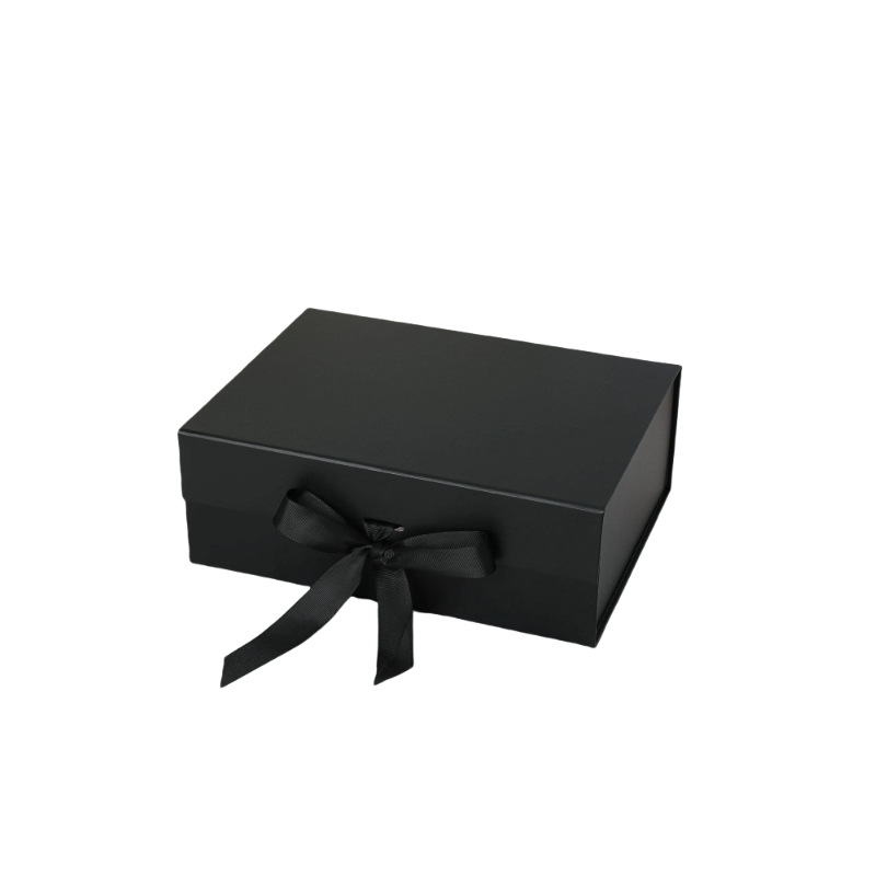 Caja de regalo cosmética magnética – plegable, de papel rosa o negro grueso, ideal para perfumes o maquillaje