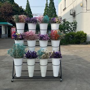Wow Manufacturer's Ready-Made European-Style Opening Iron Flower Stand Stall Full Set of Flower Stands Multi-Layer Simple Display Stand