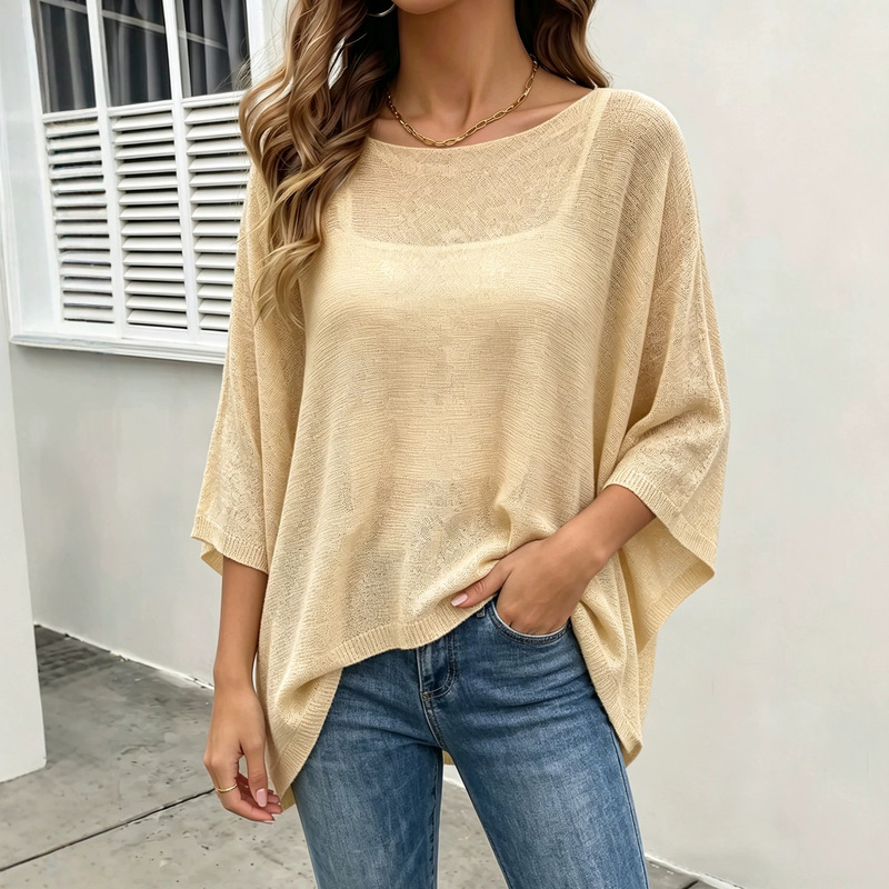 Cross-Border Hot-Selling Women's Elegant Knitwear, Lightweight See-Through Sleeveless Design, Versatile Cover-Up for Beach, Leisure, and Travel