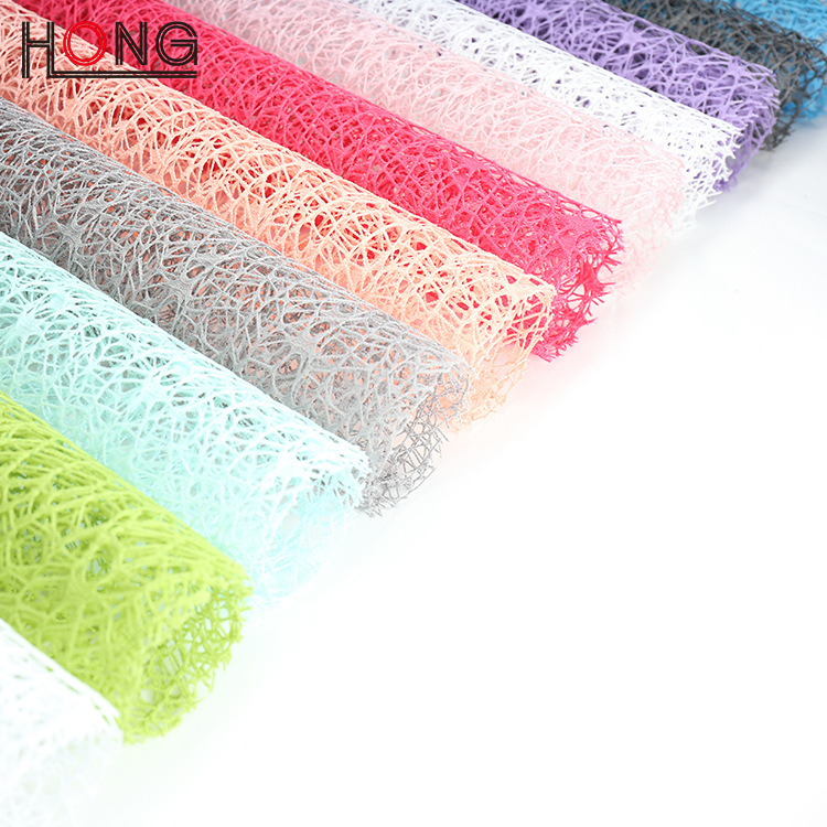 厂家直销韩式提花大雁网鲜花包装纸花束材料玫瑰网纱包花花店专用