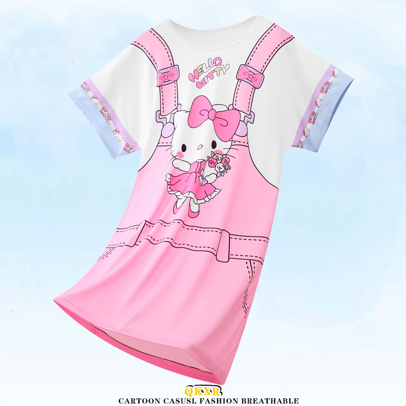 商品详情图_东南亚儿童睡衣夏季女童睡裙短袖可爱公主女孩大童洋