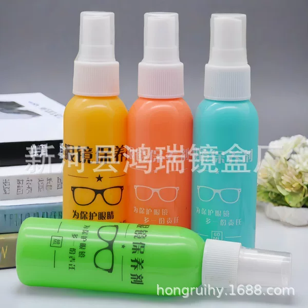 60ml Glasses Cleaner Color Bottle Glasses Cleaning Liquid Care Agent Mobile Phone Computer Screen Cleaner Can Print Logo