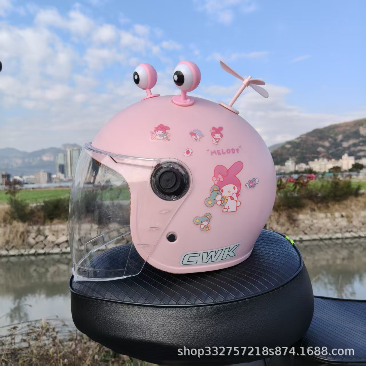 Motuoche – Motosiklet kaskı (dəbilqə) 1-12 Years - peach-pink-melody-hd-long-visor-pink-eyes-pink-windmill-1-5-years-old-toddler-winter-helmet