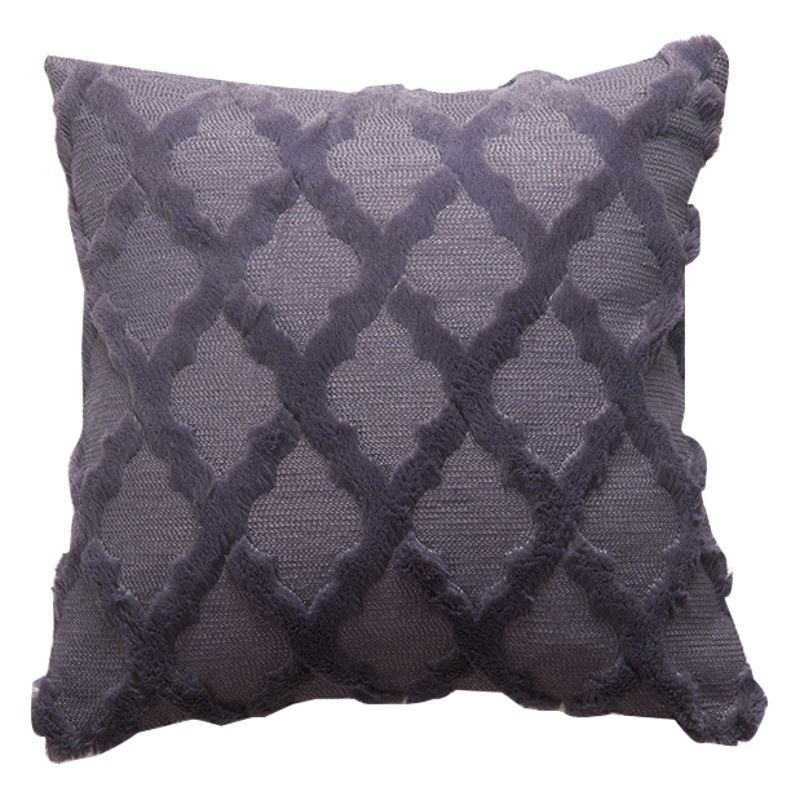 Funda de almohada a rayas de felpa de estilo nórdico, funda de cojín geométrica para invierno, suministro para Amazon