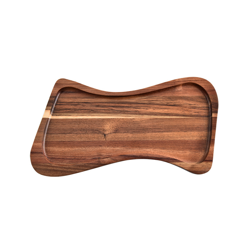 Selección transfronteriza estricta bandeja japonesa bandeja de carne de res de frutas platos de verduras platos de madera japonés bandeja de cintura de abeja de madera sólida