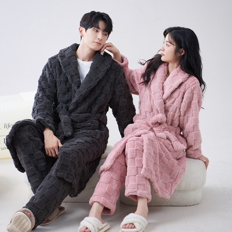 Pijamas de las mujeres de invierno de las mujeres de coral de lana forrado de lana engrosada camisón traje rojo cumpleaños año celebración ropa para el hogar invierno