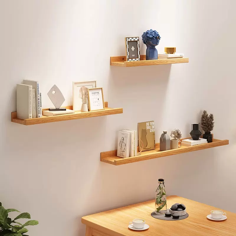 实木墙上置物架壁挂式玩具盲盒展示架谷子收纳架墙面装饰墙壁书架