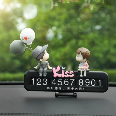 Nömrəli dayanma kartı Phone Number, Cartoon Number - yj-2052-balloon-kiss-couple-black