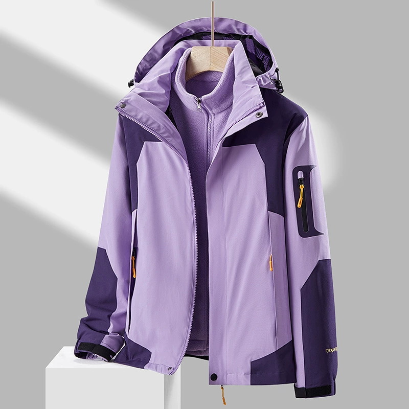Куртка для альпинизма Мужская и женская для занятий спортом на открытом воздухе Осенняя непромокаемая куртка три в одном, тонкая куртка для лыжного альпинизма