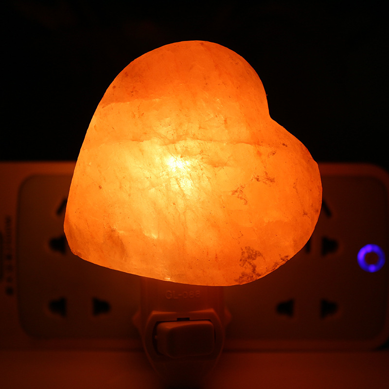 Manufacturer Wholesale Himalayan Crystal Salt Lamp Heart-Shaped Small Wall Lamp Salt Lamp Heart-Shaped Small Wall Lamp Rose Night Light