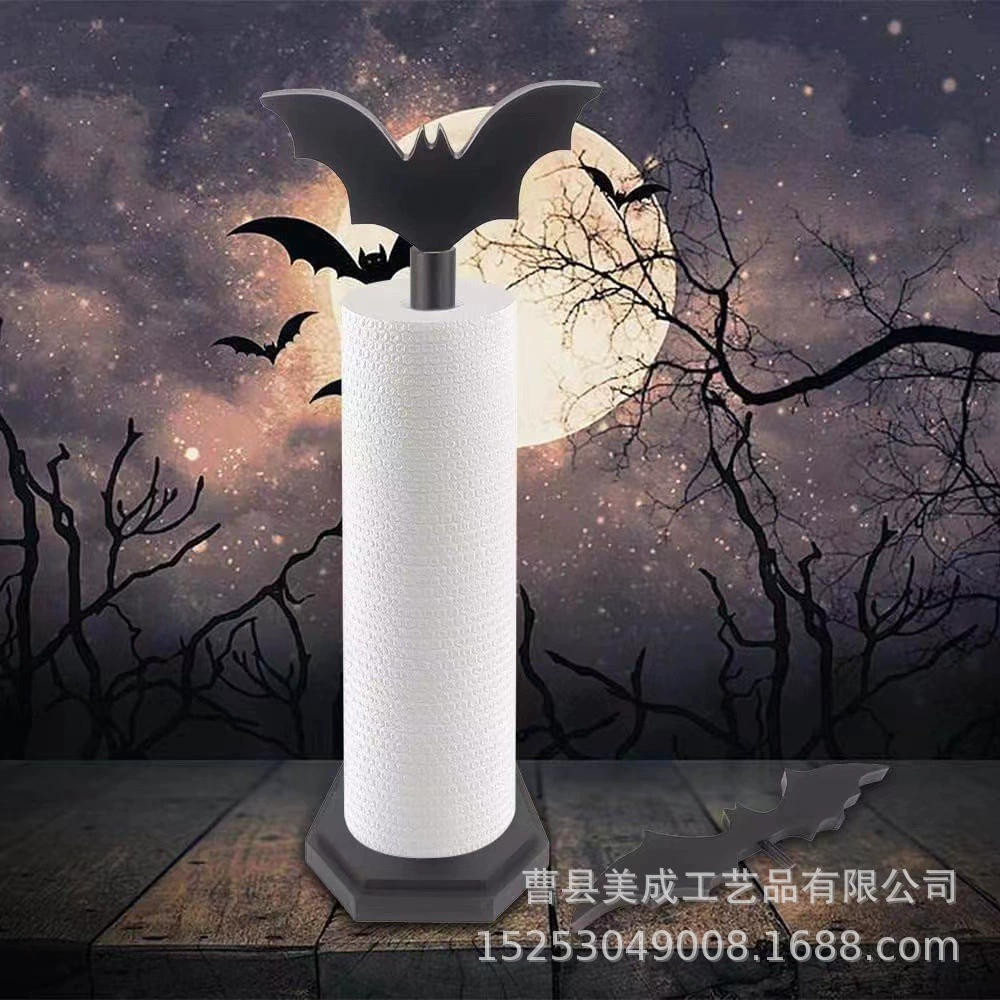 Деревянные бумажные салфетки держатель готический стиль Хэллоуин ресторан декоративные столешницы бумажные полотенца держатель вертикальный рулон бумаги для хранения