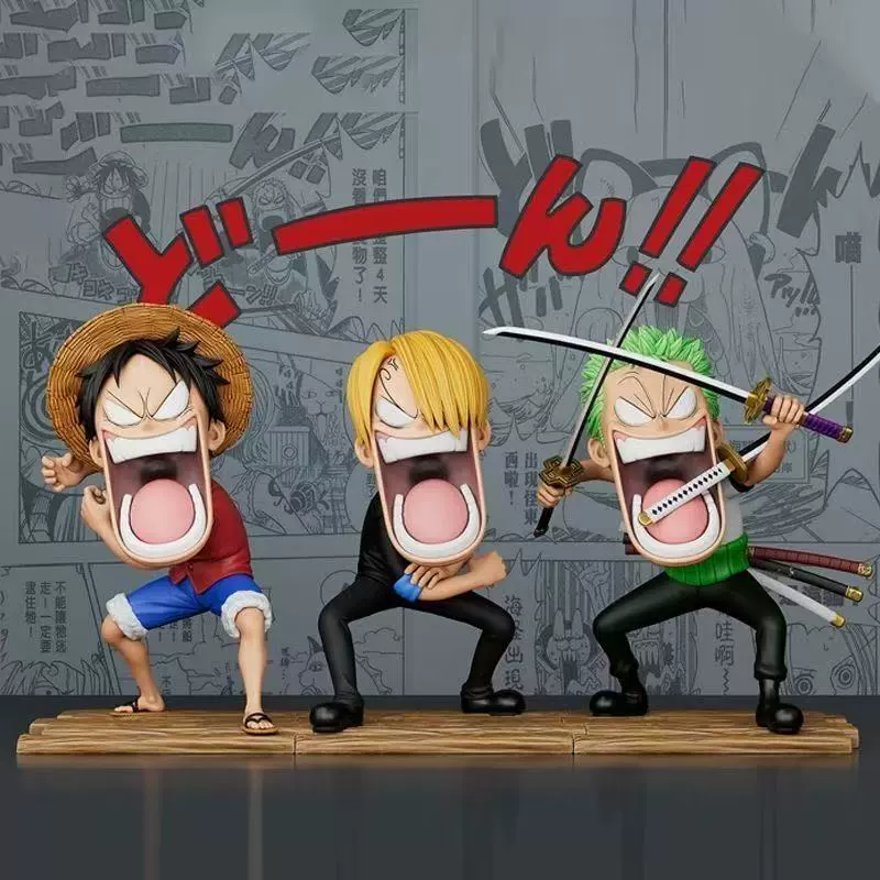 Фигурка (One Piece) «Голодная троица» — Луффи, Санжи, Зоро, коллекционная статуэтка, набор из 3 штук