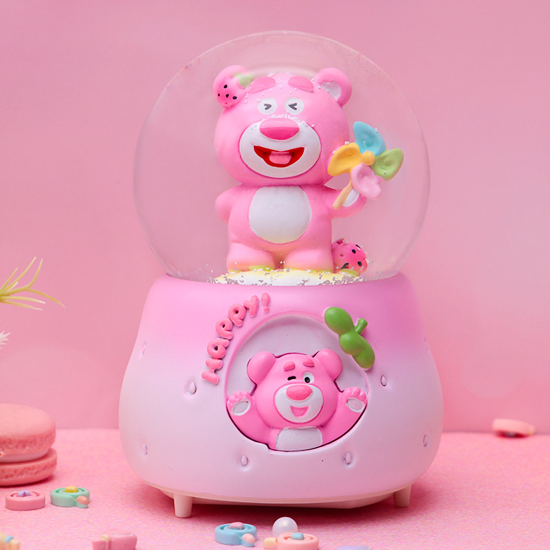 Romántico secreto bosque bola de cristal luminosa caja de música caballo blanco creativo decoración de escritorio de niña regalo de estudiante al por mayor