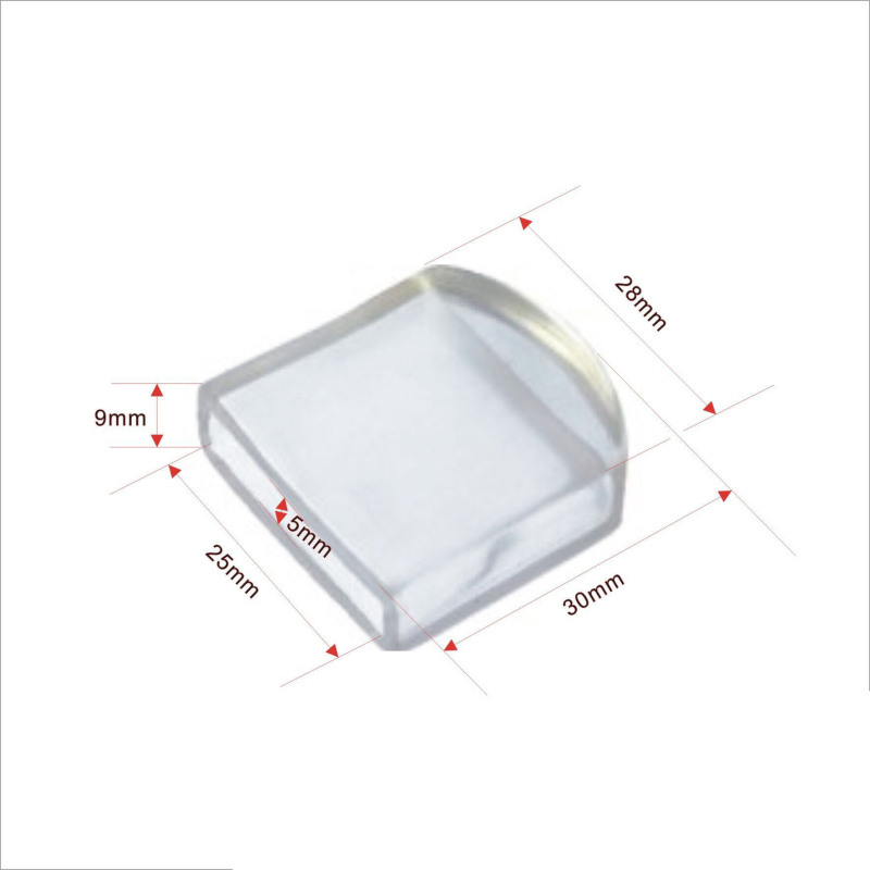 PVC透明扁管套 5x25mm 方形封口套 - 家具软胶保护套/扁铁管套|undefined