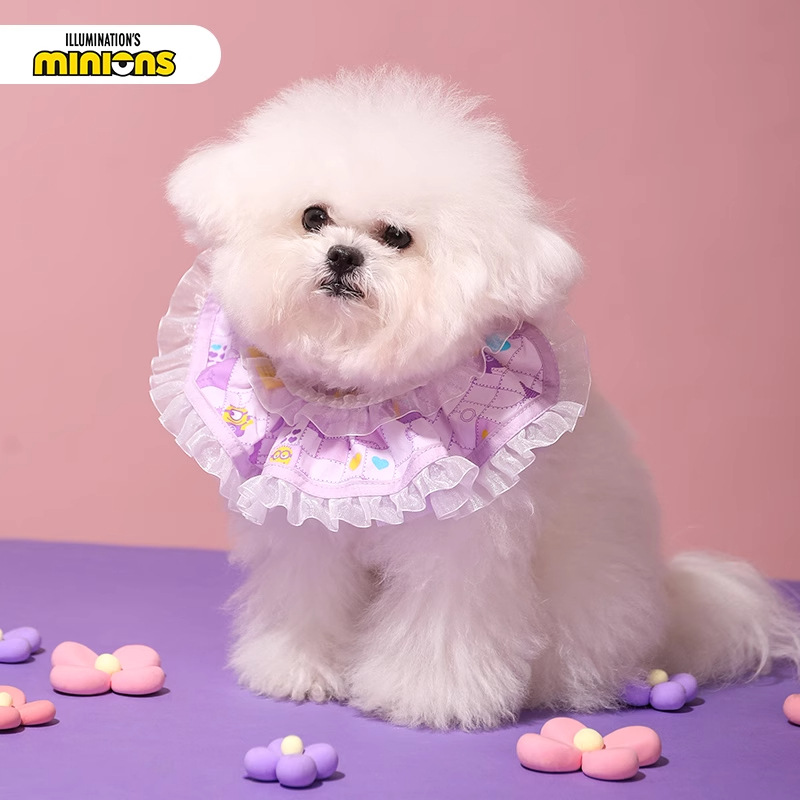 Minions Little Yellow Man Pengpeng Princess Wind Babero con cordones Babero para mascotas Toalla de saliva para perros Babero para gatos