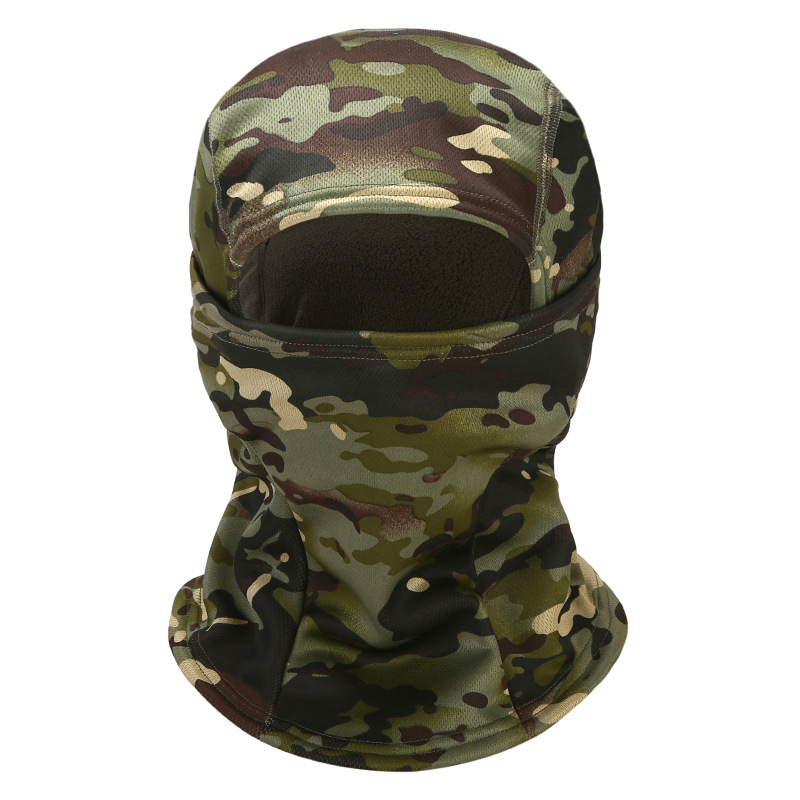 Nuevo camuflaje vellón sombrerería máscara de equitación al aire libre montañismo sombrero a prueba de frío protección solar sombra solar máscara caliente de secado rápido