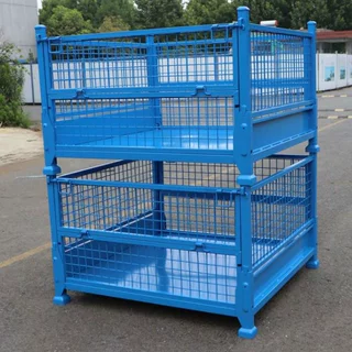 折叠铁板箱金属周转箱车间铁屑物料箱铁框仓储笼铁质五金零件框