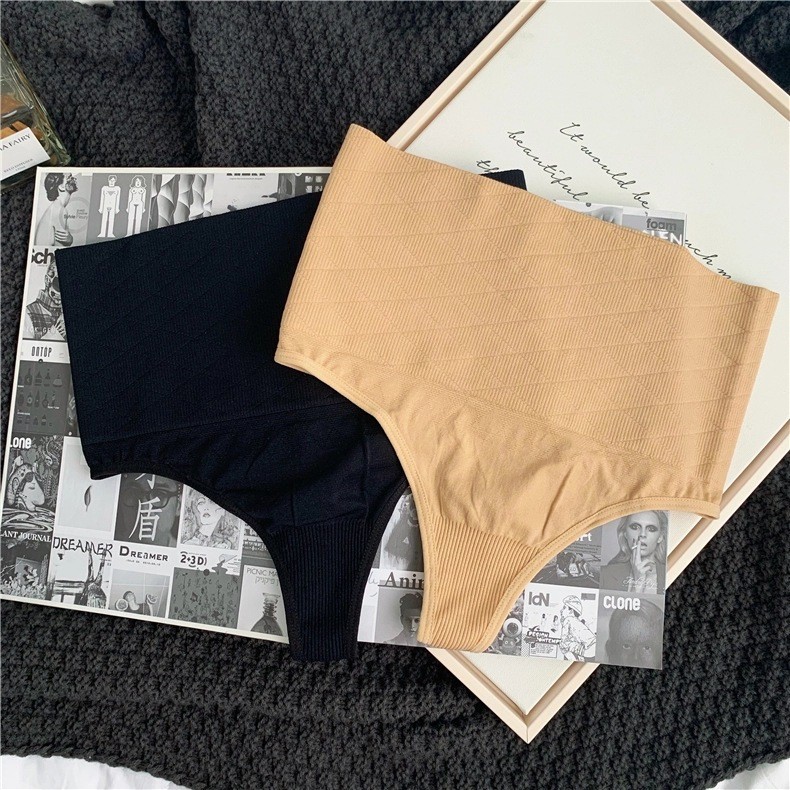 Fabricante de comercio exterior transfronterizo, bragas de tanga de cintura alta sin costuras, elásticas, con control de abdomen, realzan los glúteos y realzan la figura para mujer