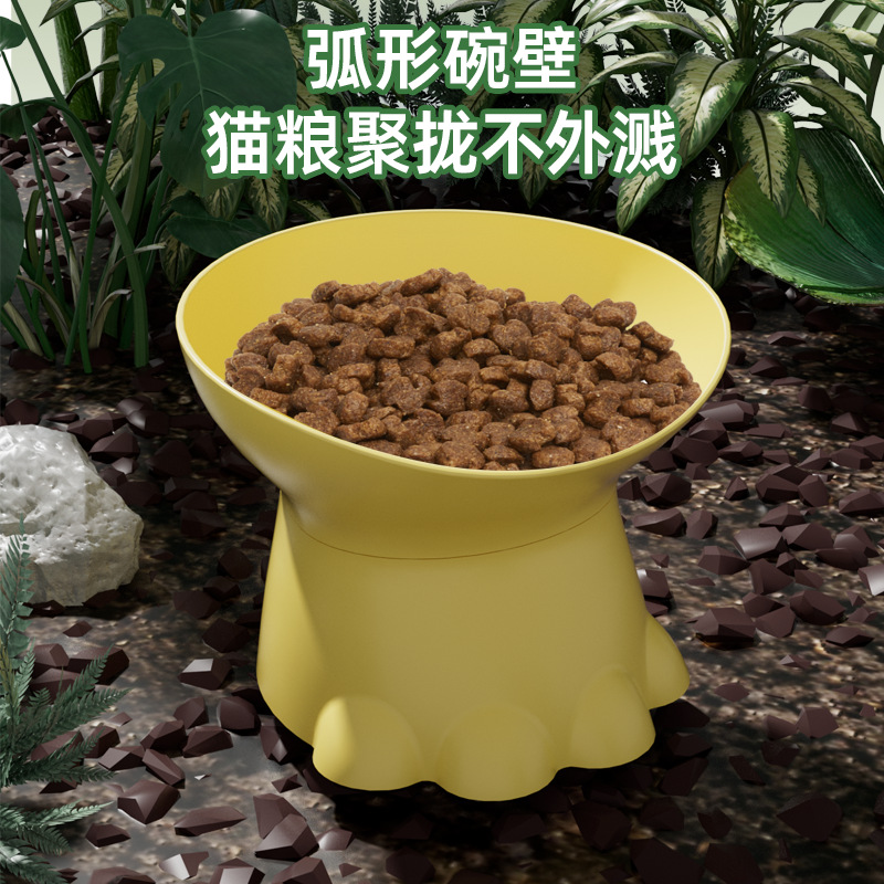 Tazón para gatos, cuello de dinosaurio, cuello único, macarrón, tazón para gatos, anti-derroque, tazón para mascotas, nuevo tazón para perros transfronterizos