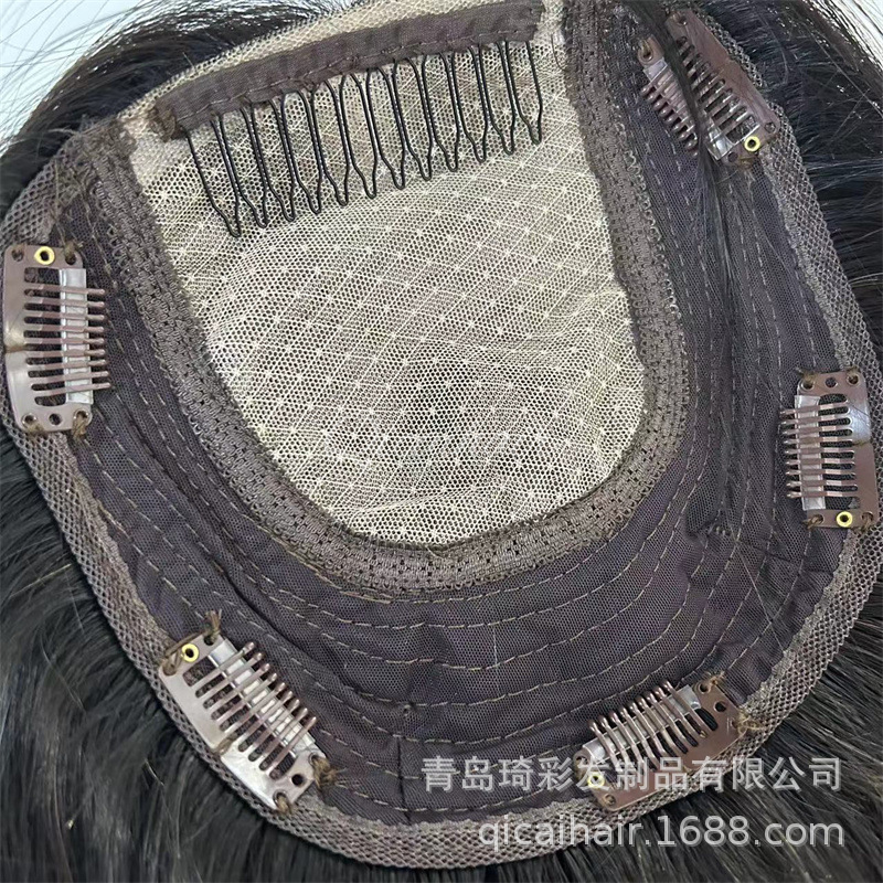 Qingdao source factory braid hair high range natural color imitation scalp Jewish hand pin ladies hair block