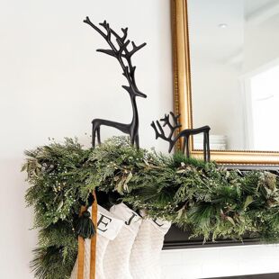 �羳Set of 2 Black ReindeerStatues�Ͻ��}�QС�����ɫ�Z¹����