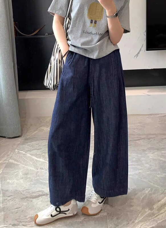 Tencel Jeans for Women, Spring/Summer 2026 New Cotton-Linen Wide-Leg Pants, Petite Casual Pants, Straight-Leg Pants, Cool Pants