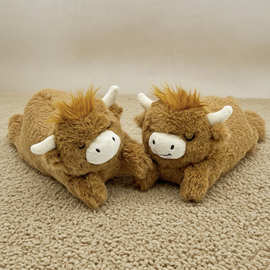 跨境新款highland cow plush weighted 重力高地牛毛绒玩偶公仔
