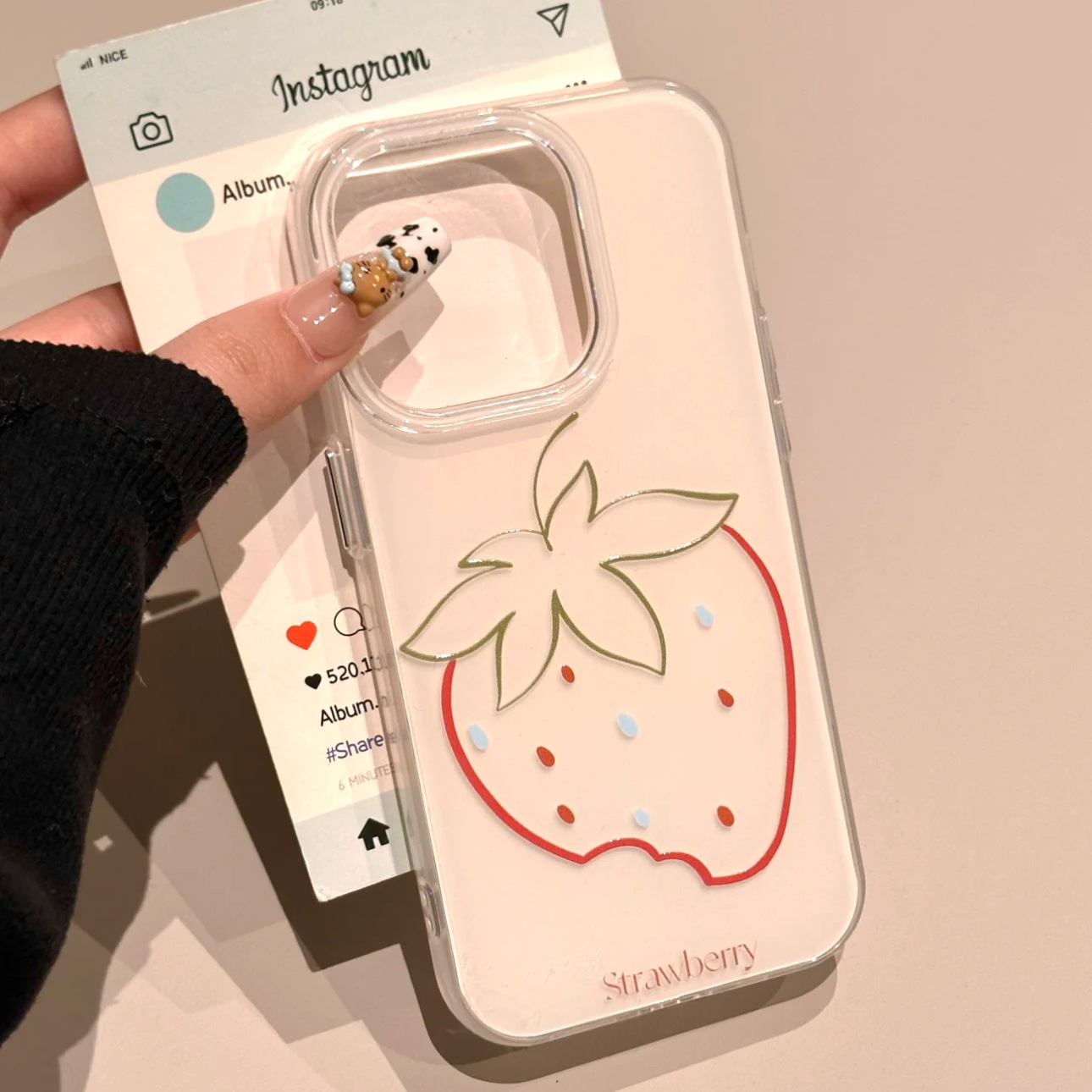 IMD Pear Strawberry Painted Cute Phone Cases Phone Accessories display picture 3