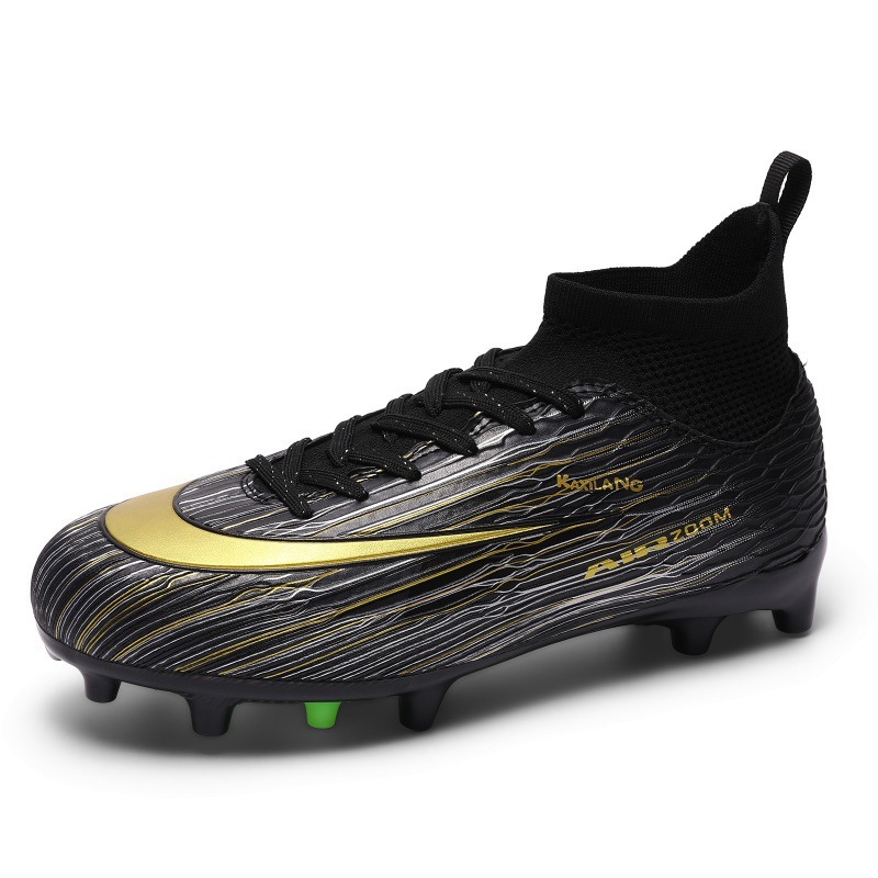 Zapatos de Fútbol de Caña Alta de Caucho Transpirables y Antideslizantes para Césped Natural y Artificial