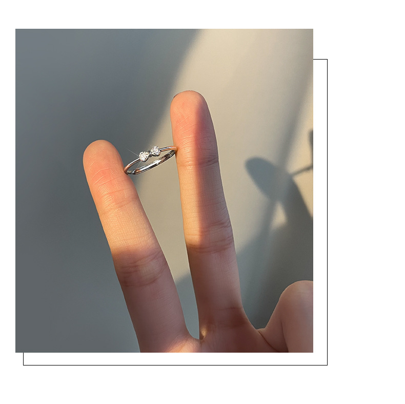 S925 Silver Bow Zircon Ring