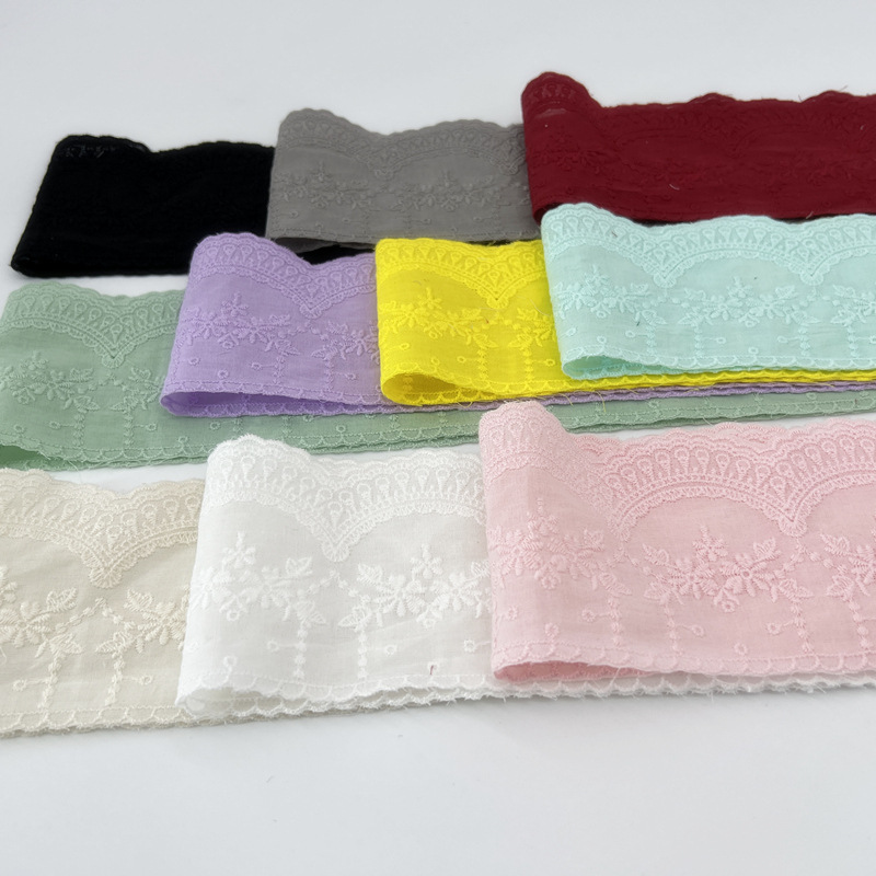2022年新款棉布花邊服裝輔料8CM家居娃娃裙擺配裝飾刺繡花邊布料