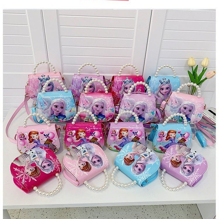 Bolso para niños Ice and Snow Princess Bolso para niñas Mochila coreana Princesa Aisha lindo bolso de mensajero de un solo hombro