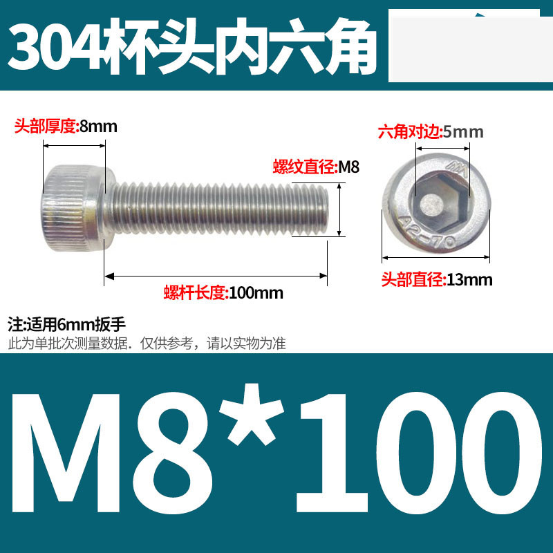 304ステンレス鋼六角穴付きネジカップヘッドDIN912円筒頭精密M1.4M1.6M2M2.5M3M4M5