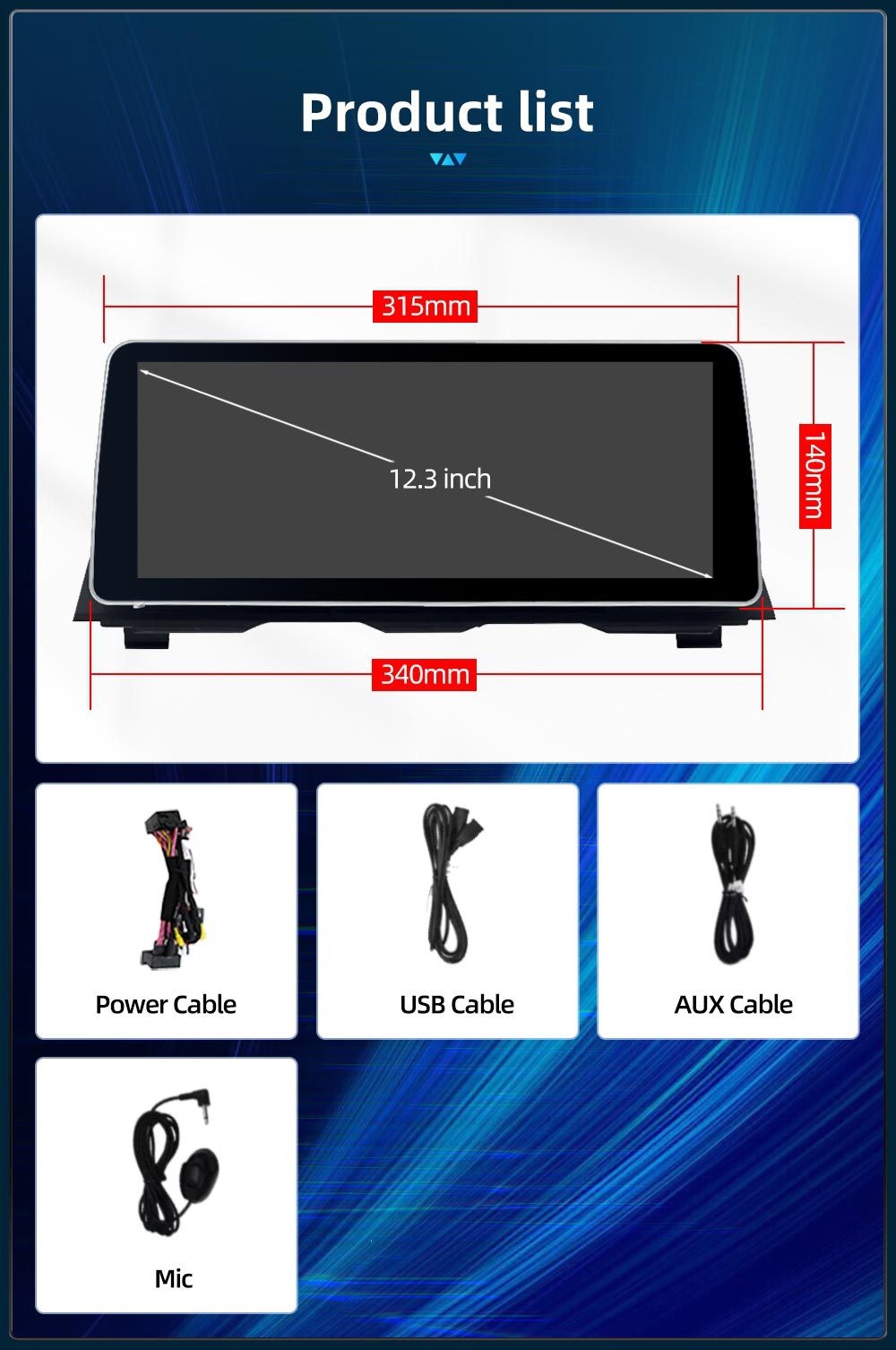 12.3inch Suitable for BMW 5 Series F10 F11 central control large screen navigation Carplay car player