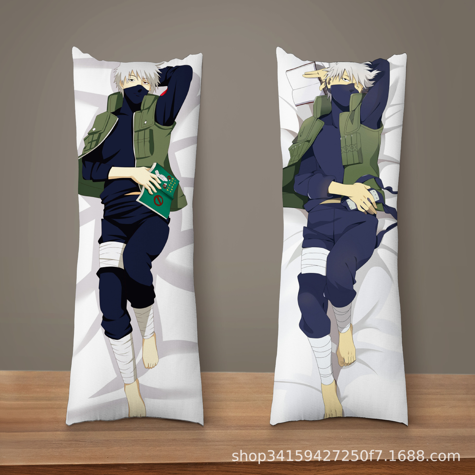 Copertura per cuscino a corpo intero Naruto - Fodera lunga con personaggio anime Kakashi