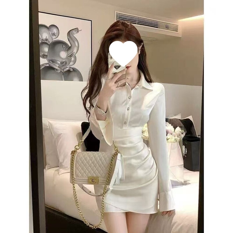 Elegant Commuting Satin Glossy Slim-Fit 2026 Commuting Shirt, Slimming New Dress, Elegant Autumn Apricot Color Elegant Commuting Satin Glossy Slim-Fit 2026 Commuting Shirt, Slimming New Dress, Elegant Autumn Apricot Color