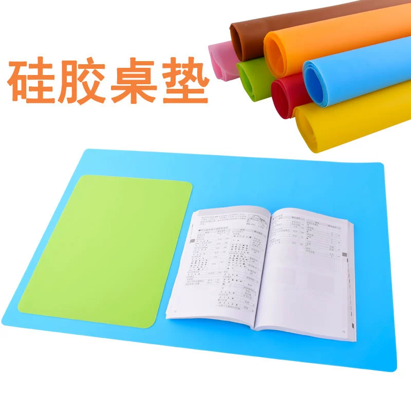 Сплошной цвет плоский силиконовый настольный коврик для студентов