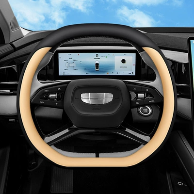 Special Leather Handlebar Covers, Steering wheel cover - black-field-brown-ultra-thin-model-36cm