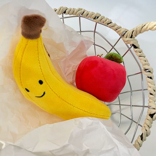 Cute children's creative fruit plush toy banana apple doll pendant keychain GJ181