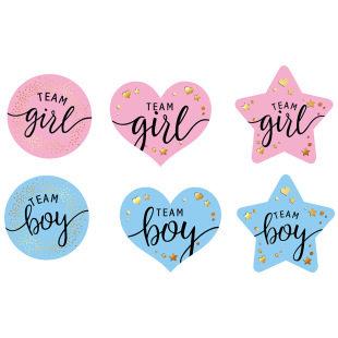 Gender Reveal Gift Decoration Sticker Label Sealing Sticker for Boys and Girls 5cm