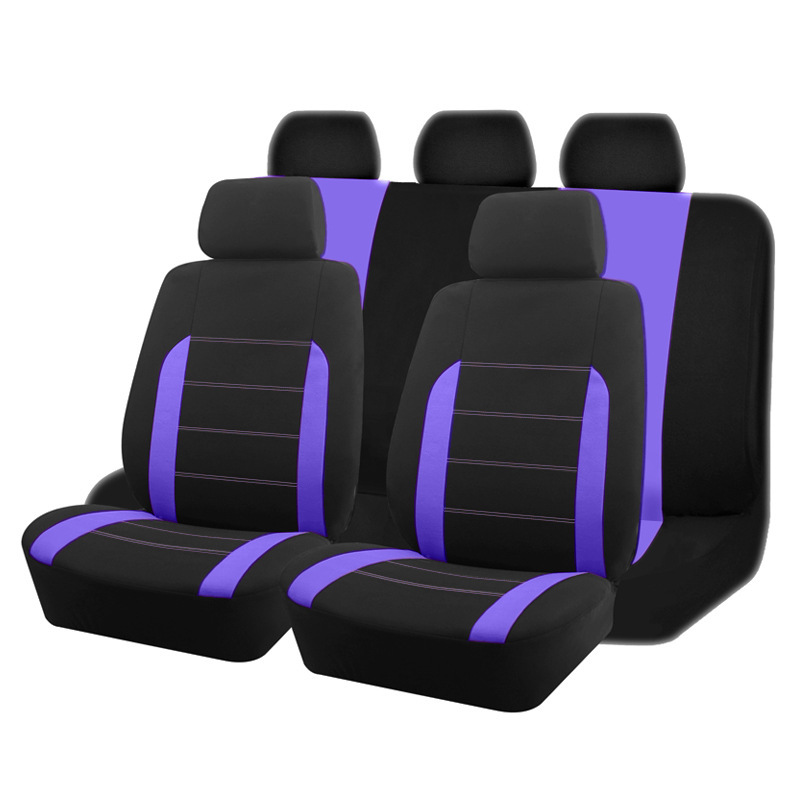 Full Set of Five-Seat Car Seat Covers, 9-Piece Set, Suitable for All Seasons, Breathable Polyester Fabric Seat Covers, Cross-Border Hot-Selling Car Seat Covers
