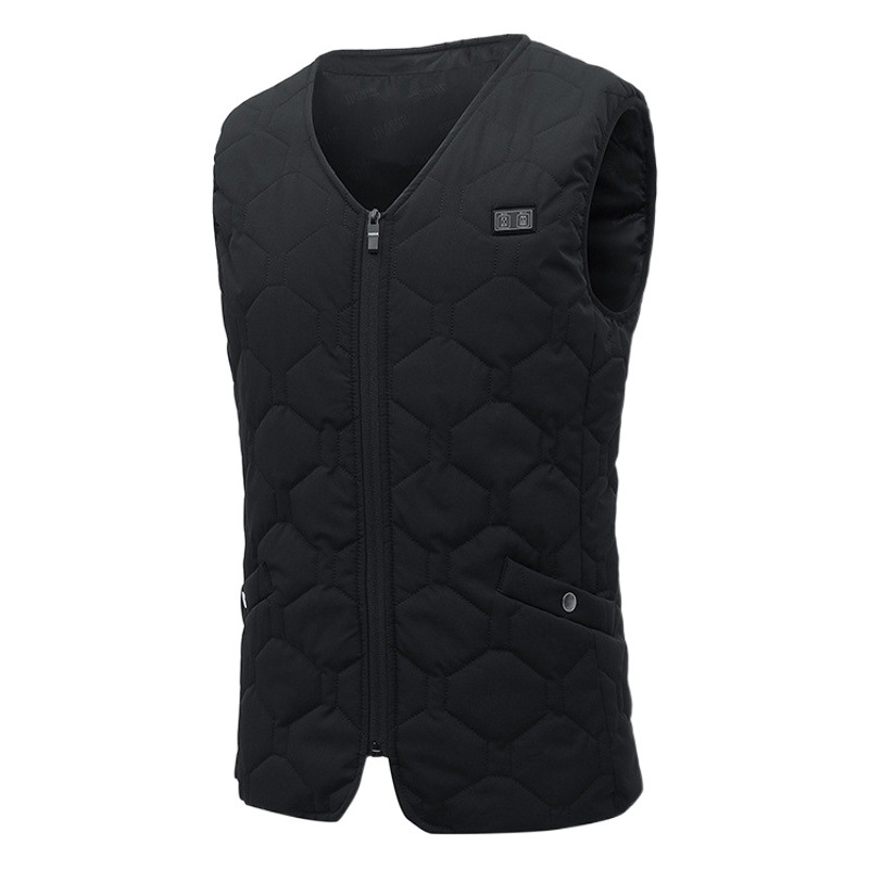 Cross-border electric heating cotton-padded vest men's and women's same heating vest winter middle-aged and elderly intelligent warm heating vest